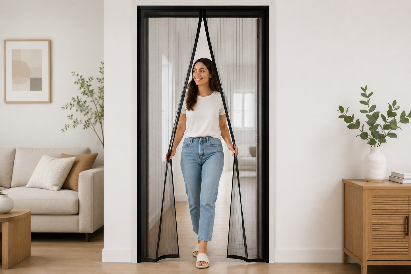 Premium Magnetic Screen Door – Hands-Free Mesh Curtain | Easy Installation | Keep Bugs Out